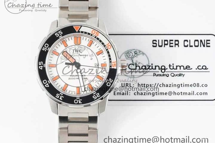MIROTIME 0115 BestValue Aquatimer Automatic SS RSF 1:1 Best Edition White Orange Dial on SS Bracelet A 7072
